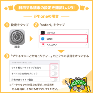 利用する端末の設定を確認しよう!―iPhoneの場合―